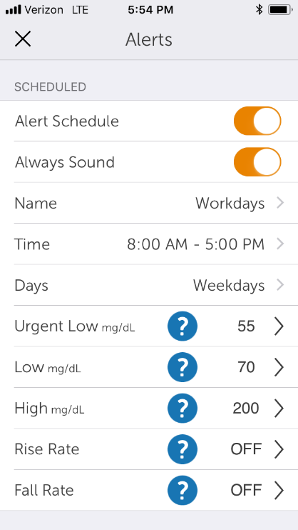 alert schedule set up