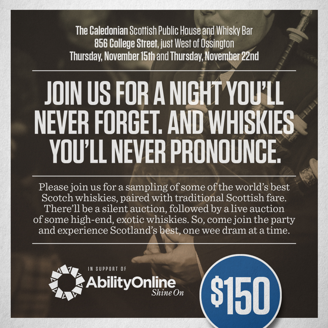 Whisky Tasting November 22, 2018