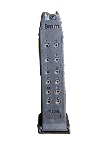 Picture of 10 Ring Marketing Glock 19 9Mm 15Rd Magazine RWB-G19MAG