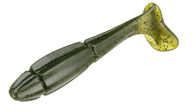 Picture of 13 Fishing Churro, Paddle Tail Swimbait, 4.25", 6/Pack, Collard Greens CHU4.25-11