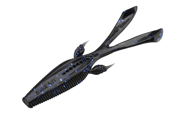 Picture of 13 Fishing Invader, Creature Bait Feat. Rabbit Ear, 4.25", 6/Pack, Black Berry Cobbler