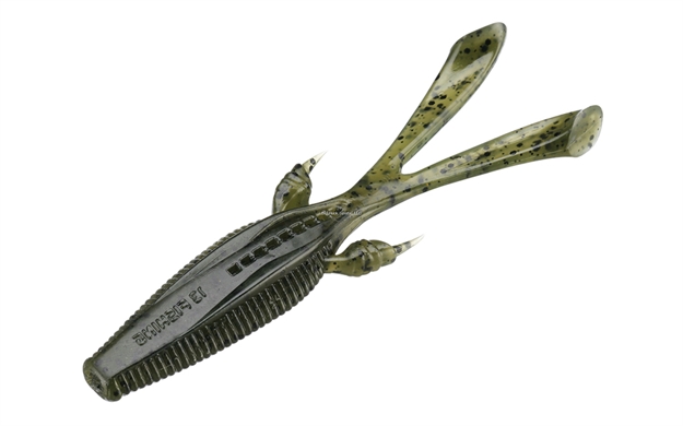 Picture of 13 Fishing Invader, Creature Bait Feat. Rabbit Ear, 4.25", 6/Pack, Collard Greens