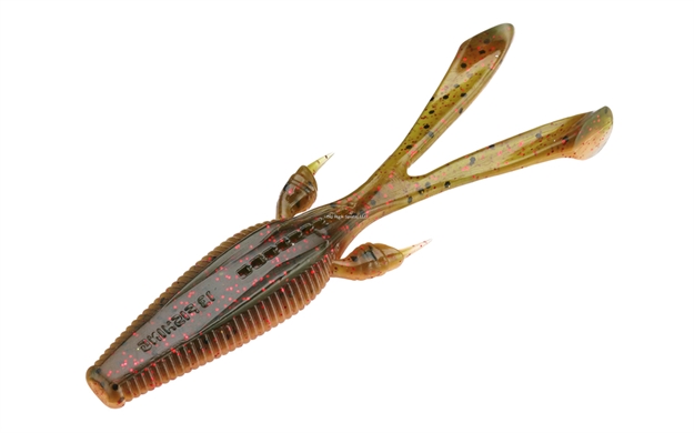 Picture of 13 Fishing Invader, Creature Bait Feat. Rabbit Ear, 4.25", 6/Pack, Moldy Orange