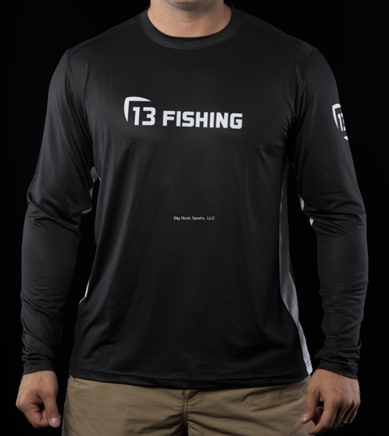 Picture of 13 Fishing "Man-Tooth" Performance Long Sleeve T-Shirt Black/White Small
