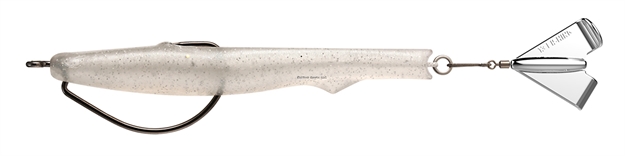 Picture of 13 Fishing Motor Boat - Hybrid Pte Body Swimbait W/ Hard Rear Prop - 4" - Whitey Tighties