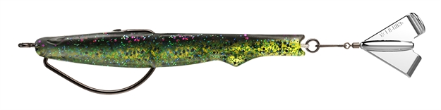 Picture of 13 Fishing Motor Boat, Hybrid Pte Body Swimbait, Surface, Hard Rear Prop, 4", 3/8 Oz, #3/0 Hooks, Mardi Craw