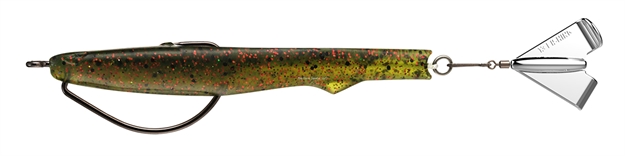 Picture of 13 Fishing Motor Boat, Hybrid Pte Body Swimbait, Surface, Hard Rear Prop, 4", 3/8 Oz, #3/0 Hooks, OG Sour