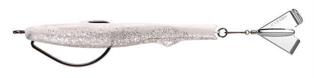 Picture of 13 Fishing Motor Boat, Hybrid Pte Body Swimbait, Surface, Hard Rear Prop, 5", 9/16 Oz, #5/0 Hooks, Smoke And Mirrors