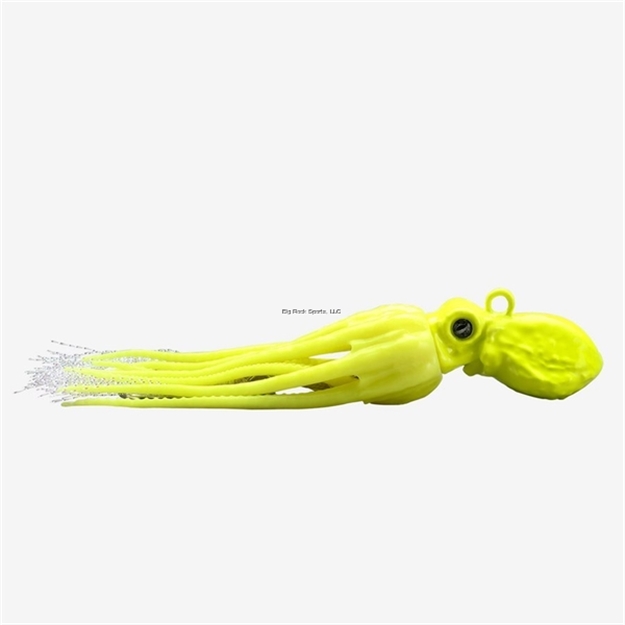 Picture of 13 Fishing Octopi Jig, 12 Oz, Interchangeable Skirt, Rapid Descent, Chartreuse Head/Chartreuse Body