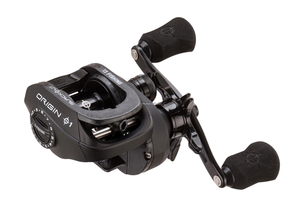 Picture of 13 Fishing Origin O1 "Blackout" Baitcast Reel - 7.3:1 Gear Ratio - Left Hand Retrieve - 100 Size (Fresh)