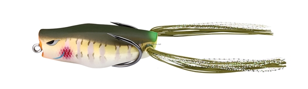 Picture of 13 Fishing Trash Panda, Poppin' Soft Frog Bait, Floating, Cupped Body Design, Blow Hole, 2.95", 9/16 Oz, #4/0 Hooks, Dream Gill TPPF-8