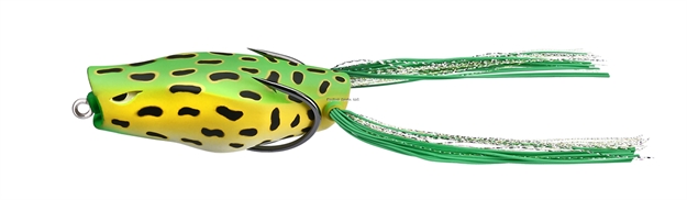 Picture of 13 Fishing Trash Panda, Poppin' Soft Frog Bait, Floating, Cupped Body Design, Blow Hole, 2.95", 9/16 Oz, #4/0 Hooks, Frog Prince