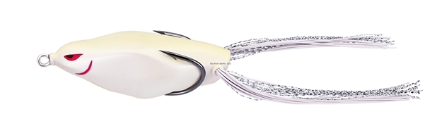 Picture of 13 Fishing Trash Panda, Walking Soft Frog Bait, Floating, Topside Blow Hole, 2.95", 9.16 Oz, #4/0 Hooks, Albino Rhino TPWF-21