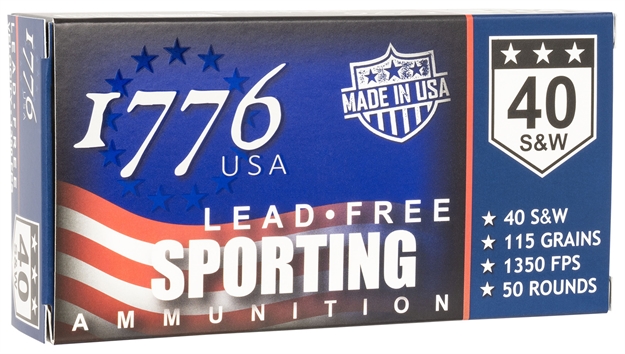 Picture of  1776 Usa 1776040115 Lead Free Sporting 40 S&W 115 GR Lead Free Ball 50 Per Box/ 20 Case 855040006785