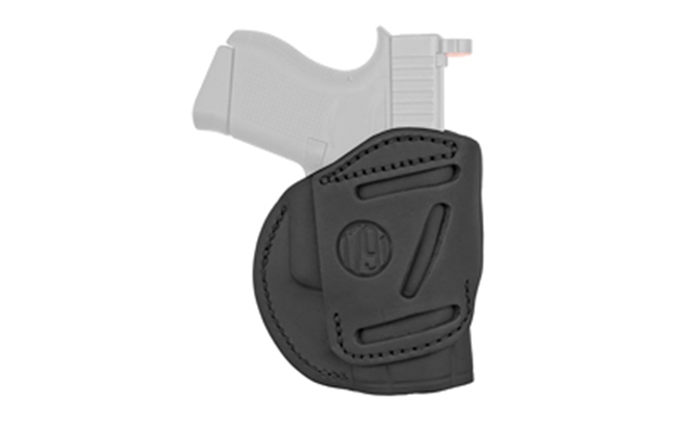 Picture of  1791 Gunleather 4Wh3sbll 4-Way  Iwb/Owb Size 03 Stealth Black Leather Belt Clip Compatible W/Glock 26/Ruger Lc9/S&W M&P Shield/2.0 9/40 Left Hand 816161020807