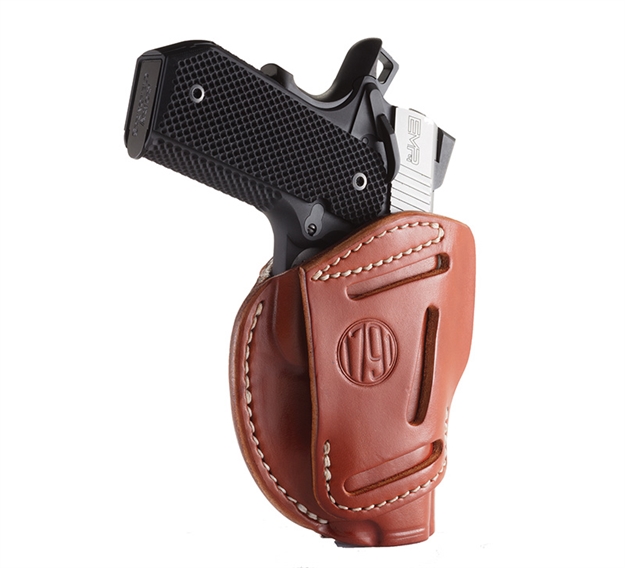 Picture of  1791 Gunleather 3Wh1cbra 3-Way  Iwb/Owb Size 01 Classic Brown Leather Belt Loop Fits 1911 3-4" Ambidextrous Hand