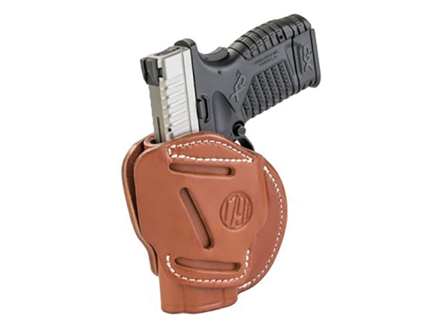 Picture of 1791 Gunleather 3Wh4cbra 3-Way  Iwb/Owb Size 04 Classic Brown Leather Belt Loop Fits Walther Pps Fits Taurus G2c Fits Springfield Xd/Xds Ambidextrous Hand 3WH-4-CBR-A 816161021576