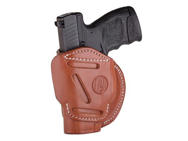 Picture of 1791 Gunleather 4Wh3cbrr 4-Way  Iwb/Owb Size 03 Classic Brown Leather Belt Clip Compatible W/Glock 26/Ruger Lc9/S&W M&P Shield 2.0 9/40 Right Hand 4WH-3-CBR-R 816161021248