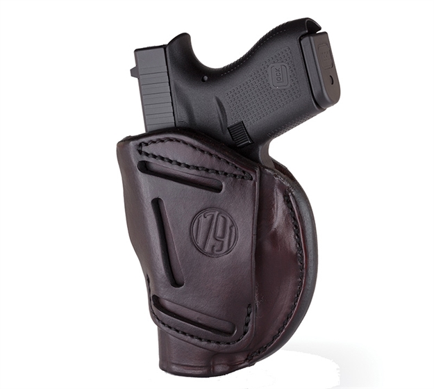 Picture of 1791 Gunleather 4Wh1sbrr 4-Way  Iwb/Owb 01 Signature Brown Leather Belt Clip Fits 3-4" Barrel 1911 Right Hand 4WH-1-SBR-R 816161020081