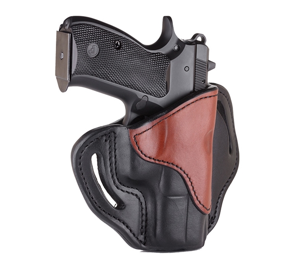 Picture of 1791 Gunleather Bh1blbr Bh1  Owb 01 Brown ON Black Leather Belt Slide Fits 4-5" 1911 BH1-BLB-R