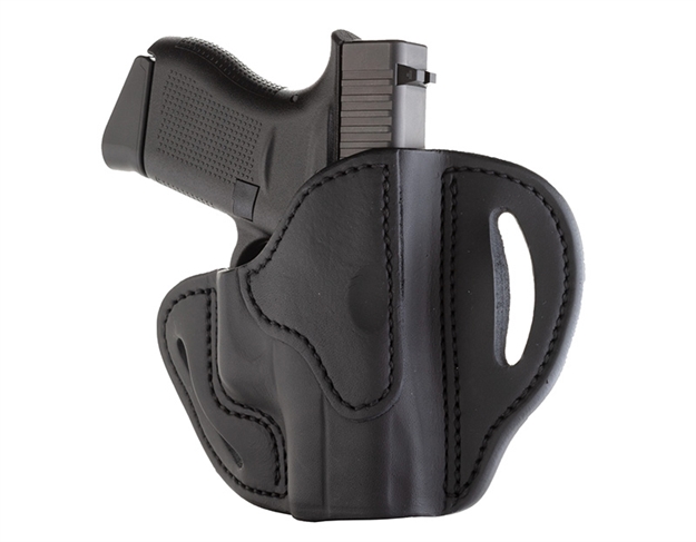 Picture of 1791 Gunleather Bhcsblr Bhc  Owb Size C Stealth Black Leather Belt Slide Compatible W/Glock 43/Sig P365/Walther Ppk Right Hand BHC-SBL-R