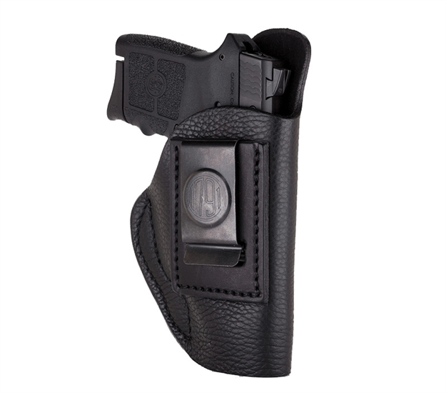 Picture of  1791 Gunleather Sch1nsbl Sch  Iwb Size 01 Night Sky Black Leather Belt Clip/Ruger Lcp/Sig P938/Walther Ppk Left Hand