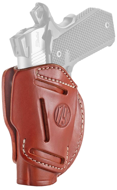 Picture of  1791 Gunleather 3Wh1cbra 3-Way  Iwb/Owb Size 01 Classic Brown Leather Belt Loop Fits 1911 3-4" Ambidextrous Hand 816161021606