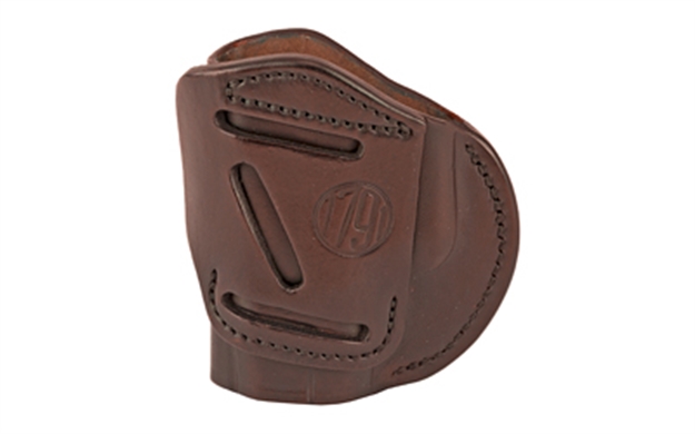 Picture of 1791 Gunleather 4Wh3sbrr 4-Way  Iwb/Owb Size 03 Signature Brown Leather Belt Clip Compatible W/Glock 26/Ruger Lc9/S&W M&P Shield/2.0 9/40 Right Hand 4WH-3-SBR-R