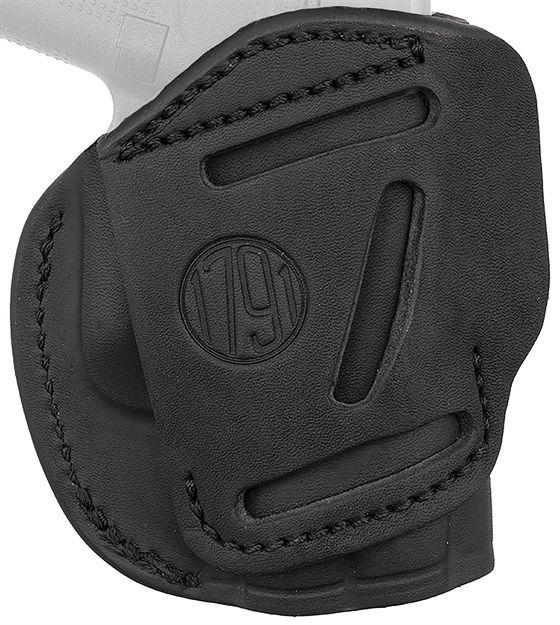 Picture of  1791 Gunleather 4Wh2sbll 4-Way  Iwb/Owb Size 02 Stealth Black Leather Belt Clip Compatible W/Ruger Lcp/S&W Bodyguard/Glock 42/43/43X Left Hand