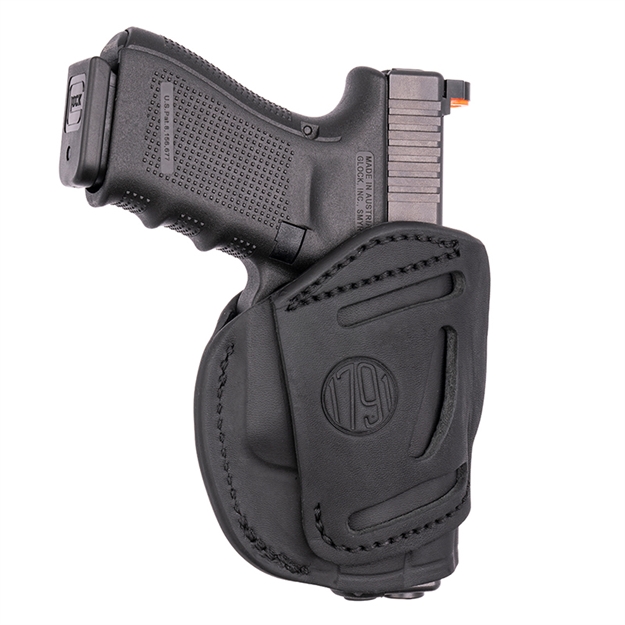 Picture of  1791 Gunleather 4Wh2sbll 4-Way  Iwb/Owb Size 02 Stealth Black Leather Belt Clip Compatible W/Ruger Lcp/S&W Bodyguard/Glock 42/43/43X Left Hand 816161020791