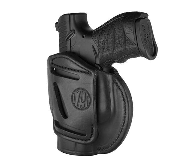 Picture of  1791 Gunleather 4Wh3sbll 4-Way  Iwb/Owb Size 03 Stealth Black Leather Belt Clip Compatible W/Glock 26/Ruger Lc9/S&W M&P Shield/2.0 9/40 Left Hand