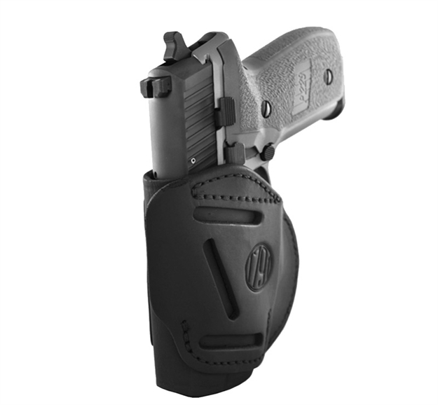 Picture of  1791 Gunleather 4Wh4sbll 4-Way  Iwb/Owb Size 04 Stealth Black Leather Belt Clip Compatible W/Glock 26/Springfield Xd/Xds/S&W M&P Shield Plus Left Hand