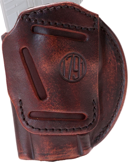 Picture of  1791 Gunleather 4Wh6vtgr 4-Way  Iwb/Owb Size 06 Vintage Leather Belt Clip Compatible W/Glock 21/Walther Pdp Right Hand