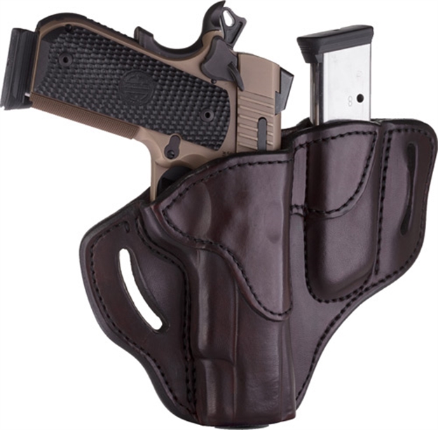 Picture of 1791 Gunleather Bh1 Belt Holtr W/ Mag Hld Mult-Fit RH 1911 Frm 4-5" Brn BH1M1SBRR