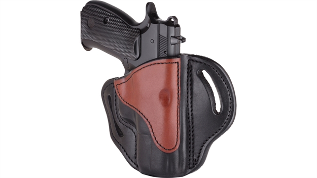 Picture of 1791 Gunleather Bh21blbr Bh2.1  Owb Size 2.1 Black/Brown Leather Belt Slide Compatible W/Glock 17/S&W M&P Shield/Springfield XD Right Hand BH2.1-BLB-R 816161020906