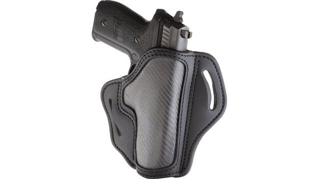 Picture of 1791 Gunleather Cfbh23sblr Bh2.3  Owb Size 2.3 Stealth Black Carbon Fiber/Leather Belt Slide Compatible W/ Glock 17 Compatible W/ Sig P226 Compatible W/ HK Vp9 Right Hand CF-BH2.3-SBL-R 816161023624