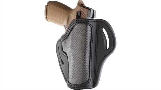 Picture of 1791 Gunleather Cfbh24sblr Bh2.4  Owb Open Top 2.4 Stealth Black Carbon Fiber/Leather Belt Slide Fits Walther Ppq/Sig P320/Springfield Xd-M CF-BH2.4-SBL-R 816161023631