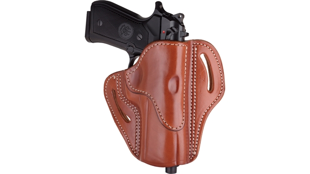 Picture of 1791 Gunleather Bh24cbrr Bh2.4  Owb 2.4 Classic Brown Leather Belt Slide Fits Walther Ppq/Sig P320/Springfield Xd-M BH2.4-CBR-R