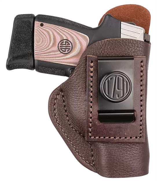 Picture of 1791 Gunleather Fcd3brwl Fair Chase  Iwb Size 03 Classic Brown Deer Hide Belt Clip Compatible W/Ruger Lc9/Glock 42/43/43X  Left Hand FCD-3-BRW-L