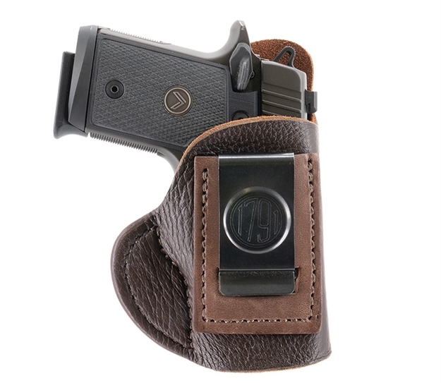 Picture of  1791 Gunleather Fcd4brwr Fair Chase  Iwb Size 04 Classic Brown Deer Hide Belt Clip Compatible W/Glock 17/19/Springfield Xd/S&W M&P Right Hand