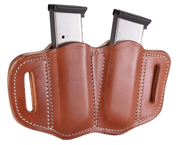 Picture of  1791 Gunleather Mag21cbra Mag2.1 Double Mag Holster Classic Brown Leather Belt Slide Belts 1.50" Wide Compatible W/ Single Stack Ambidextrous 816161021484