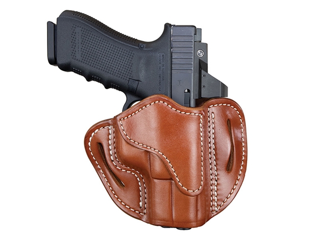 Picture of 1791 Gunleather Orbh21cbrr Bh2.1 Optic Ready Owb Size 2.1 Classic Brown Leather Belt Slide Compatible W/Glock 17/S&W M&P Shield/Springfield XD Right Hand OR-BH2.1-CBR-R 816161028216