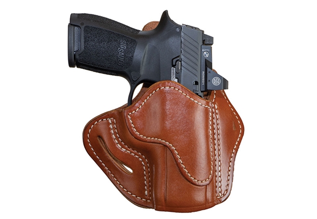 Picture of 1791 Gunleather Orbh24scbrr Bh2.4S Optic Ready Owb Size 2.4S Classic Brown Leather Belt Slide Fits FN 509 Fits HK Vp9sk Right Hand OR-BH2.4S-CBR-R