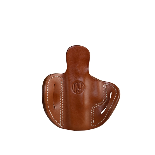 Picture of 1791 Gunleather Orbh21cbrr Bh2.1 Optic Ready Owb Size 2.1 Classic Brown Leather Belt Slide Compatible W/Glock 17/S&W M&P Shield/Springfield XD Right Hand OR-BH2.1-CBR-R