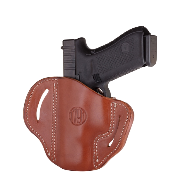 Picture of 1791 Gunleather Orbh24cbrr Bh2.4 Optic Ready Owb 2.4 Classic Brown Leather Belt Slide Fits Walther Ppq/Sig P320/Springfield Xd-M Right Hand OR-BH2.4CBRR 816161028186