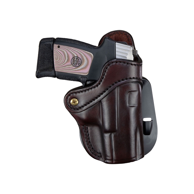 Picture of 1791 Gunleather Pdh21sbrr Pdh 2.1  Signature Brown Leather Owb Glock 17/S&W Shield/Sprgfld Xd9 Right Hand