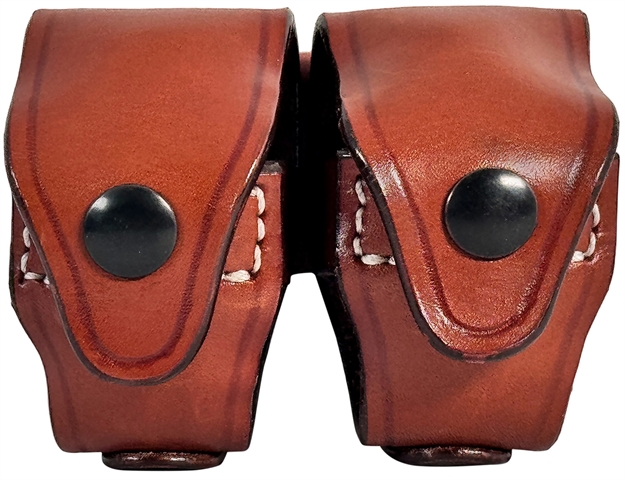 Picture of 1791 Gunleather Rvsldcbra Speed Loader Double Carrier Brown Steerhide Compatible W/ 5/6 Shots RV-SLD-CBR-A