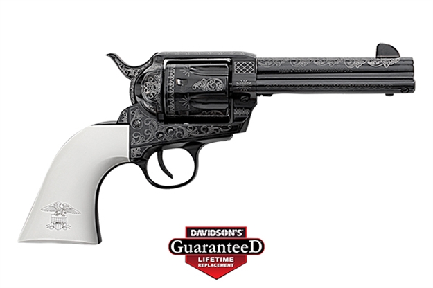 Picture of  Traditions Sat73122lib 1873 Liberty 45 Colt (Lc) 6Rd 4.75" Blued Engraved Steel White Pvc Grip
