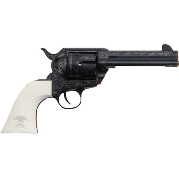Picture of  Traditions Sat73122lib 1873 Liberty 45 Colt (Lc) 6Rd 4.75" Blued Engraved Steel White Pvc Grip 040589020389