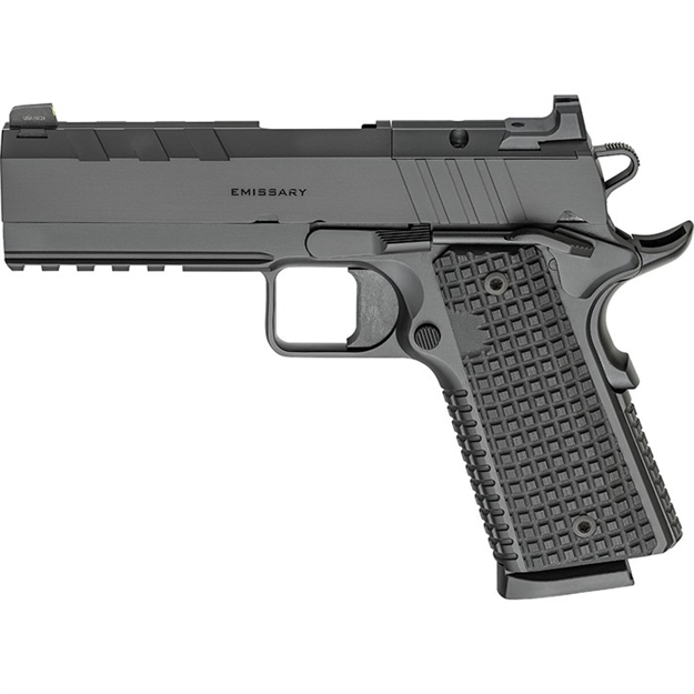 Picture of  Springfield Armory Px9228laos 1911 Emissary 45 Acp 8+1 4.25" Stainless Steel Barrel Optic Ready Black Carbon Steel Slide VZ Grips Thin-Line G10 Grip